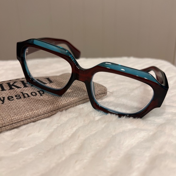 Ryan Simkhai Accessories - Elegant Teal and Brown Women's Readers Eyeglasses +1.25